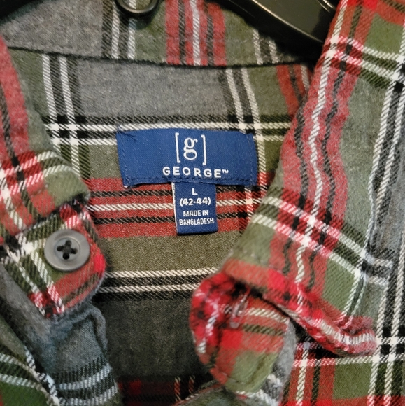 George Mens Flannel Button down - Picture 1 of 2